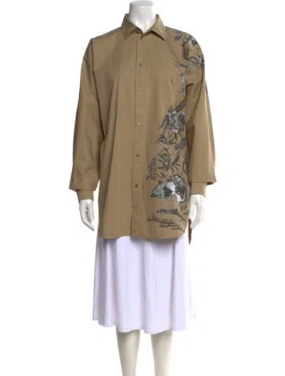 Pre-owned Dior 2022 Graphic Print Top In Brown