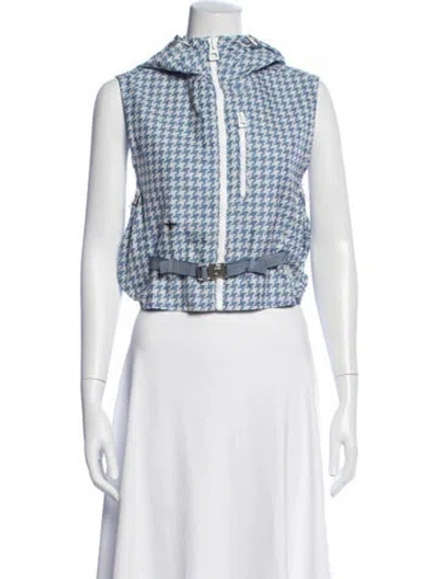 Pre-owned Dior 2022 Houndstooth Print Vest In Blue
