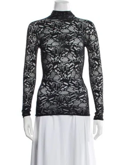 Pre-owned Dior 2022 Lace Pattern Top In Black