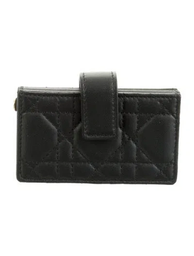 Pre-owned Dior 2022 Lady  Jasmine Card Holder In Black