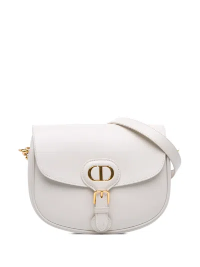 Pre-owned Dior 2022 Medium Leather Bobby Crossbody Bag In White