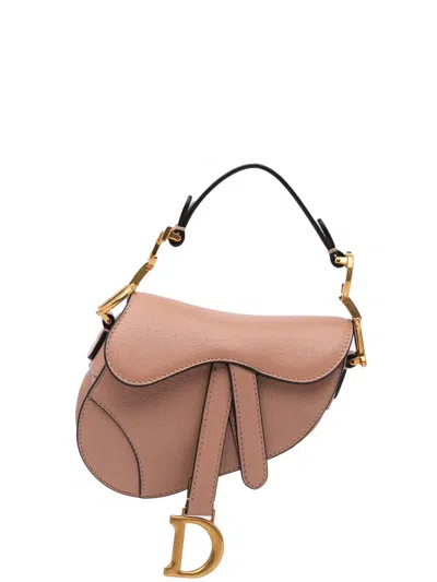 Pre-owned Dior 2022 Micro Goatskin Saddle Satchel In Brown