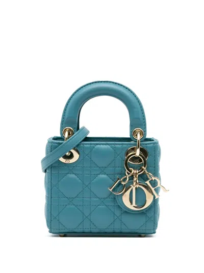 Pre-owned Dior 2022 Micro Lambskin Cannage Lady  Satchel