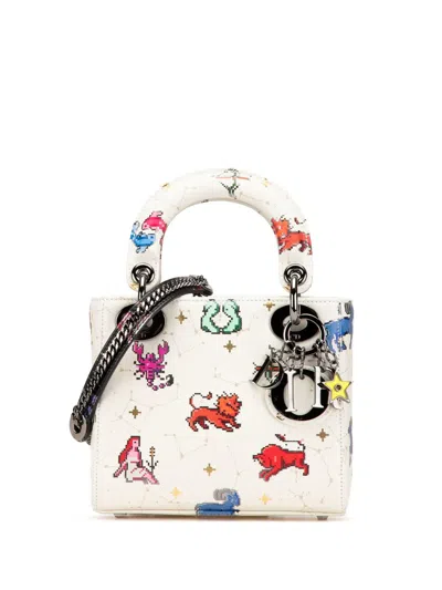Pre-owned Dior 2022 Mini Calfskin Pixel Zodiac Lady  Satchel