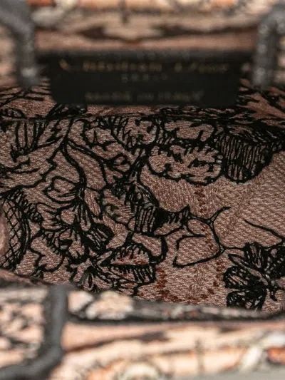 Pre-owned Dior 2022 Mini Embroidered Canvas Jardin Magique Vertical Book Tote Satchel In Pink
