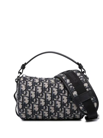 Pre-owned Dior 2022 Mini Oblique Canvas Roller Messenger Bag Satchel