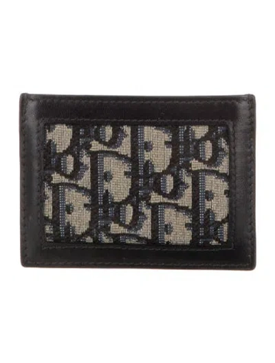 Pre-owned Dior 2022 Oblique Card Case Card Holder In Blue