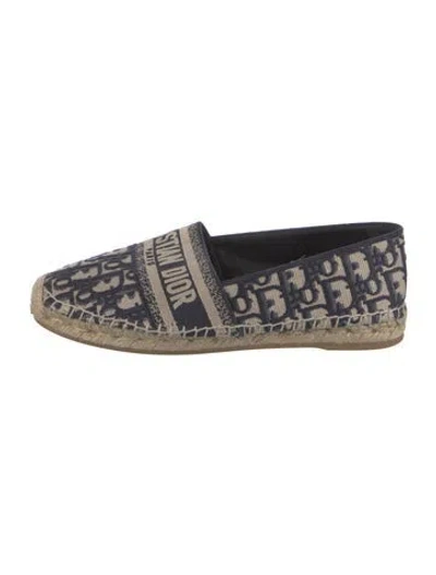 Pre-owned Dior 2022 Oblique Jacquard Espadrilles In Blue