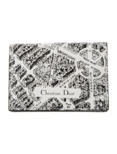 Pre-owned Dior 2022 Plan De Paris Card Holder W/ Tags In Black