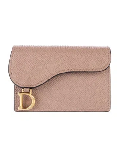 Pre-owned Dior 2022 Saddle Card Holder Card Holder In Neutrals