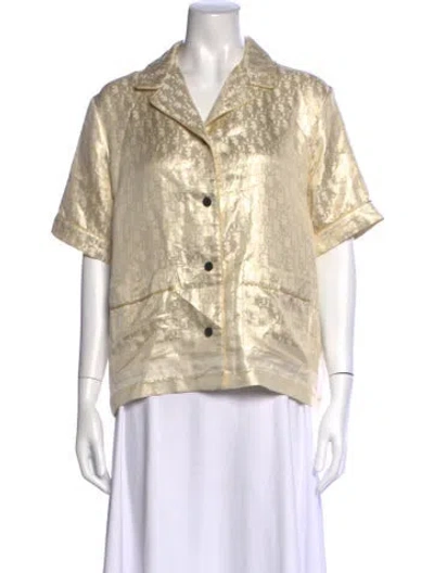 Pre-owned Dior 2022 Silk Pajamas In Gold/neutrals