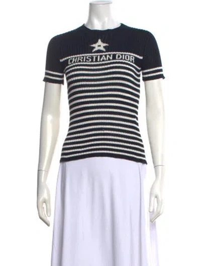Pre-owned Dior 2022 Striped Sweater In Blue/neutrals
