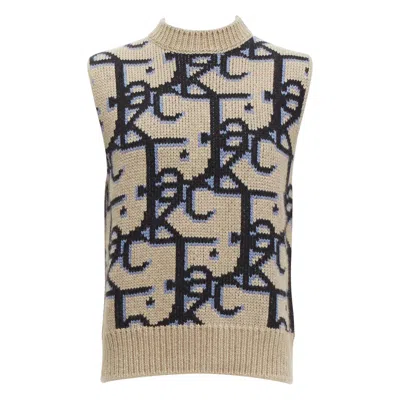 Pre-owned Dior 2022 Travis Scott Cactus Jack 100% Cashmere Monogram Sweater Vest Xxs In Brown