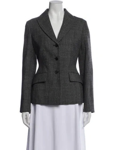 Pre-owned Dior 2022 Virgin Wool Blazer In Gray