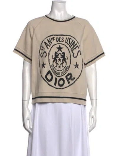 Pre-owned Dior 2022 Virgin Wool Top In Neutral