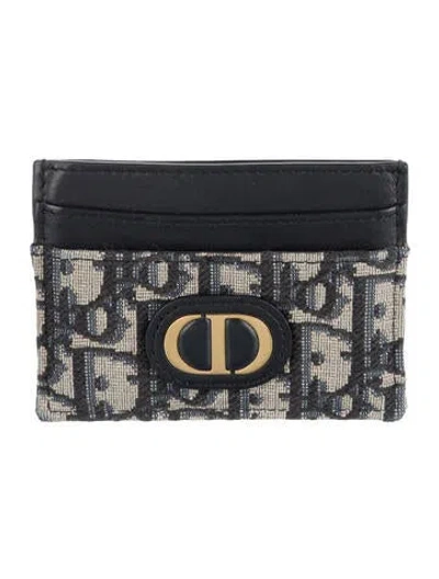 Pre-owned Dior 2023 30 Montaigne Card Holder In Blue
