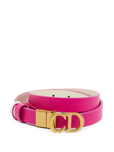 Pre-owned Dior 2023 30 Montaigne Reversible Belt In Pink