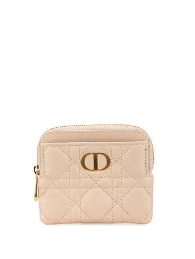 Pre-owned Dior 2023 Calfskin Cannage Supple Caro Lavender Wallet Small Wallets In Pink