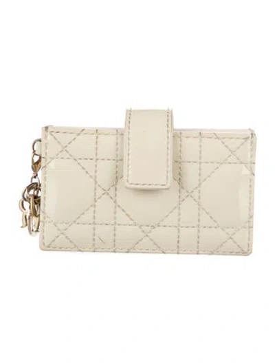 Pre-owned Dior 2023 Cannage Pattern Card Holder In Neutrals