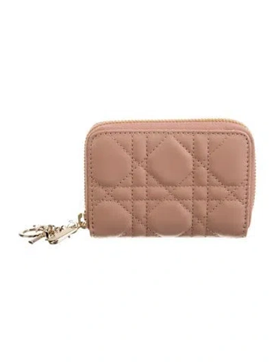 Pre-owned Dior 2023 Cannage Pattern Wallet In Neutral