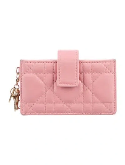 Pre-owned Dior 2023 Cannage Pattern Wallet In Pink