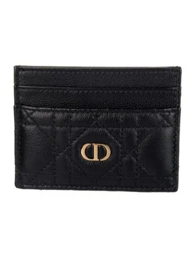 Pre-owned Dior 2023 Caro Card Holder W/ Tags In Black