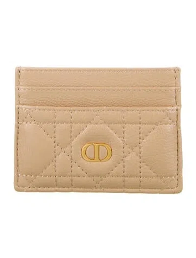 Pre-owned Dior 2023 Caro Compact Zipped Wallet In Neutral