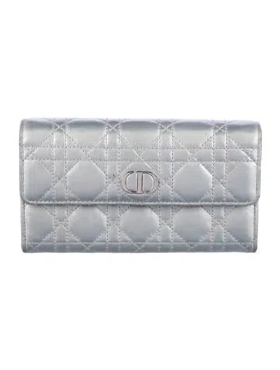 Pre-owned Dior 2023 Caro Continental Trifold Wallet