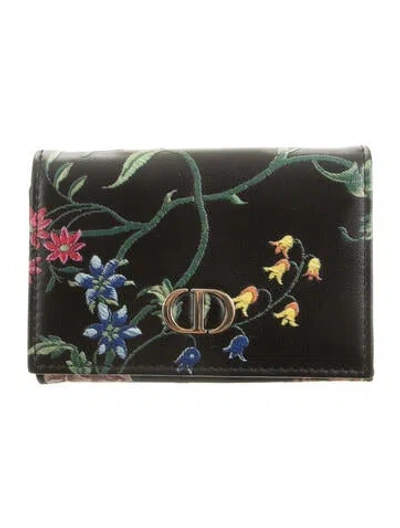 Pre-owned Dior 2023 Caro Trifold Wallet In Black