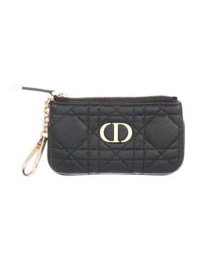 Pre-owned Dior 2023 Caro Wallet In Black