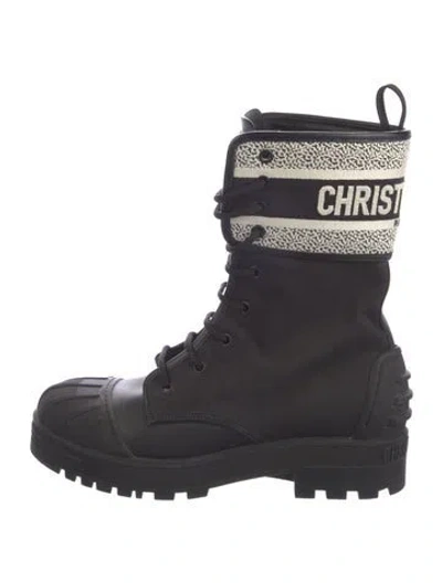 Pre-owned Dior 2023 D-major Combat Boots In Black
