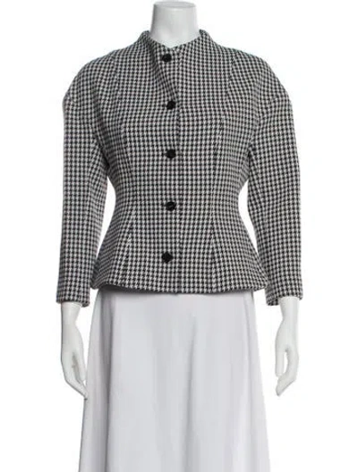 Pre-owned Dior 2023 Houndstooth Jacket In Black