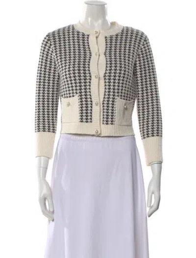 Pre-owned Dior 2023 Houndstooth Print Sweater In White