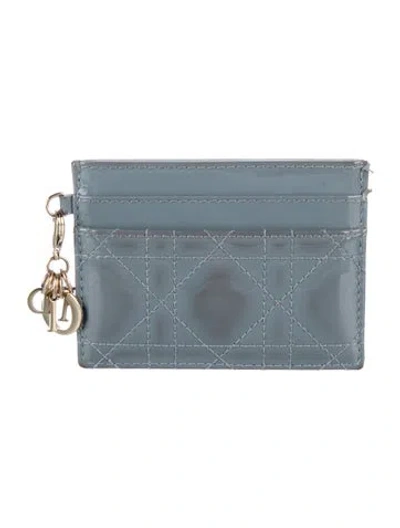 Pre-owned Dior 2023 Lady  Freesia Card Holder Card Holder In Blue