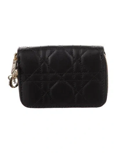 Pre-owned Dior 2023 Lady  Voyageur Wallet In Black