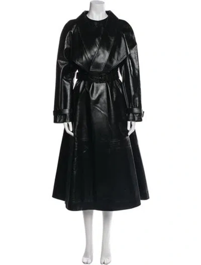 Pre-owned Dior 2023 Lamb Leather Trench Coat W/ Tags In Black
