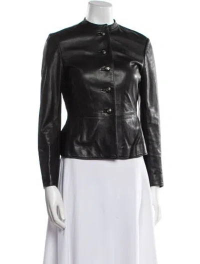 Pre-owned Dior 2023 Leather Biker Jacket In Black