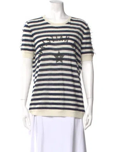 Pre-owned Dior 2023 Linen T-shirt W/ Tags In Blue