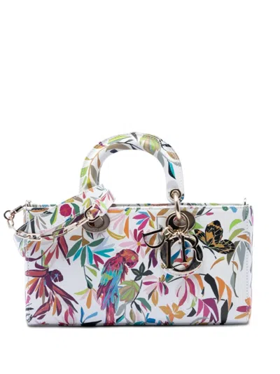 Pre-owned Dior 2023 Medium Calfskin Fantastica Lady D Joy Satchel In White