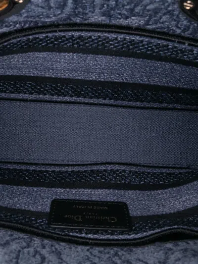 Pre-owned Dior 2023 Medium Canvas Embroidered Toile De Jouy Lady D Joy Satchel In Blue