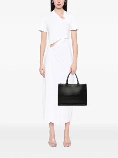 Pre-owned Dior 2023 Medium Embossed Leather Book Tote Bag In Black