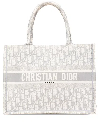 Pre-owned Dior 2023 Medium Oblique Canvas Book Tote Bag