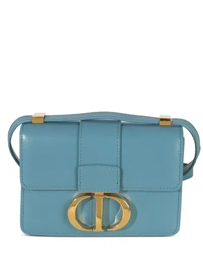 Pre-owned Dior 2023 Micro 30 Montaigne Cross-body Bag In Blue