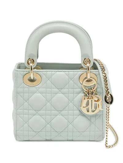 Pre-owned Dior 2023 Mini Lady  Cannage Tote Bag In Blue