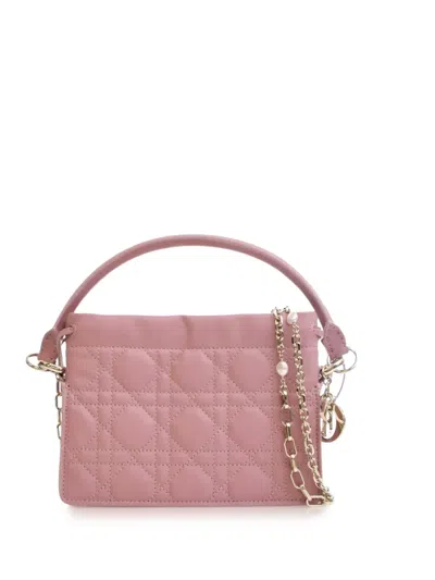 Pre-owned Dior 2023 Mini Lambskin Cannage Milly Satchel In Pink