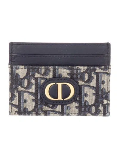 Pre-owned Dior 2023 Oblique Jacquard Card Holder In Neutral