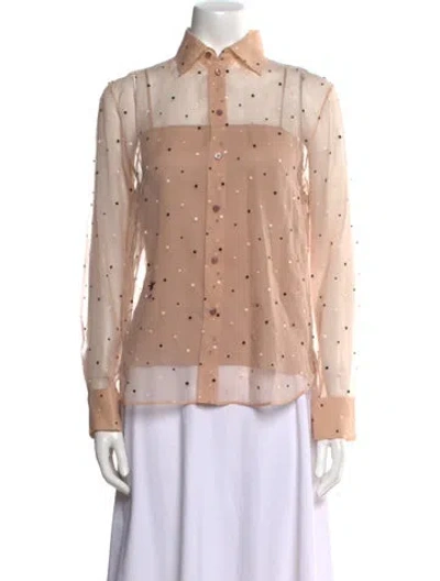 Pre-owned Dior 2023 Polka Dot Print Button-up Top In Neutral