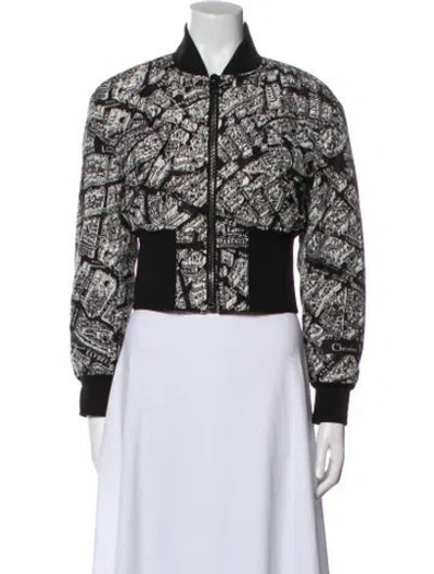 Pre-owned Dior 2023 Printed Bomber Jacket In Black