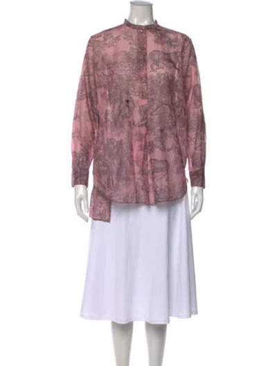 Pre-owned Dior 2023 Printed Button-up Top In Pink