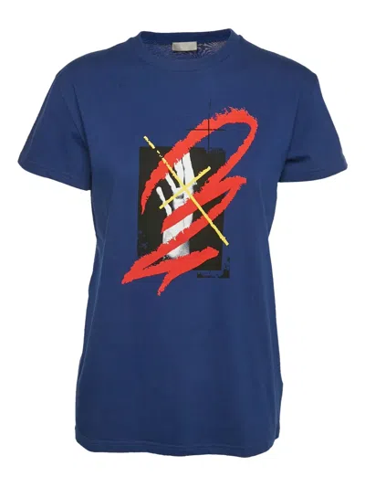 Pre-owned Dior 2023 Printed T-shirt In Blue